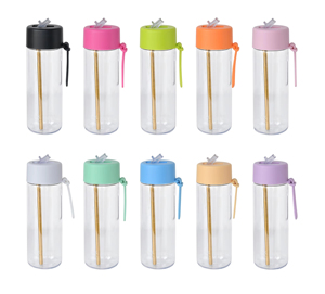 Nueva Botella de Agua Deportiva Transparente Reutilizable de 25 oz, Libre de BPA, para Viajes, con Logotipo Personalizado, para Estudiantes, Estilo Simple, para el Verano - Product Image 1