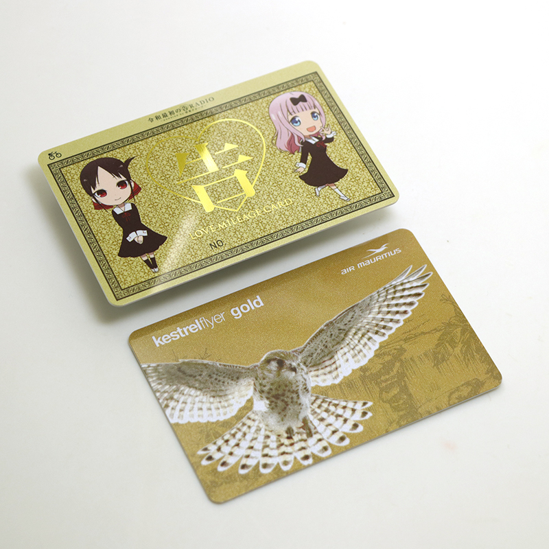 Glossy Gold Plastic Printing Custom Business Membership PVC Card