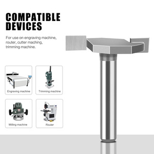 6mm 12mm 1/4 1/2 inch Shank tungsten <span class=keywords><strong>carbide</strong></span> <span class=keywords><strong>t</strong></span> Loại khía chế biến gỗ Router bits với 2 răng gỗ phay Cutter - Product Image 4