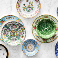 Service de table en porcelaine florale Famille Rose colorée, assiettes en céramique de style chinois vintage, vaisselle de luxe pour mariage et réceptions