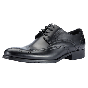 Chaussures habillées Oxford en cuir véritable pour hommes, à lacets, bout rond, pour affaires et soirées - Product Image 1