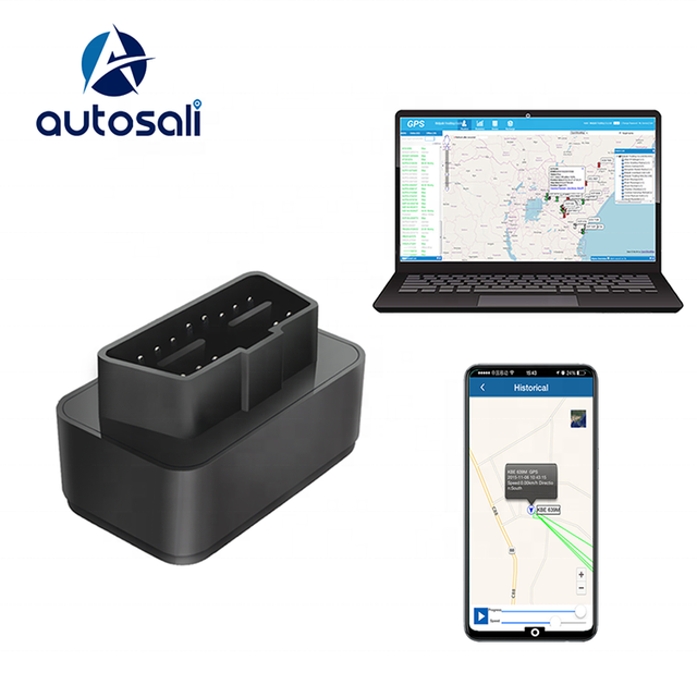 Autosali OBD2 2G GPS Tracker with GSM/LBS Positioning for Fleet Monitoring & Car Rental Telematics