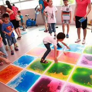 Innovativo Design di Interni Usato Multi Colore Stuoia di Esercitazione Liquido Racchiuso Fancy Gel Riempito Sensoriale Tappetino Giochi Per Bambini Piano Terra