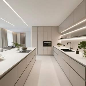 Cbmart אמריקאי מפעל ישיר מותאם אישית תבואה עץ גבוהה לכה קצה מטבח ארון מותרות - Product Image 6