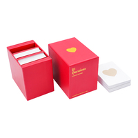 Impression personnalisée de jeux de cartes à trois jeux, cartes de questions et de réponses pour couples, cartes de conversation, logo en feuille d'or sur la boîte