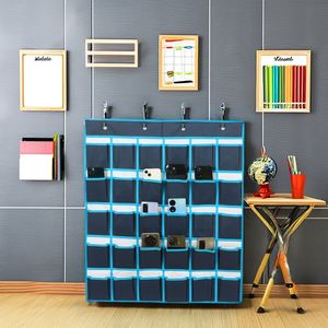 Organizador de pared de tela Oxford para teléfonos celulares con 30 bolsillos transparentes para aulas, venta al por mayor - Product Image 2