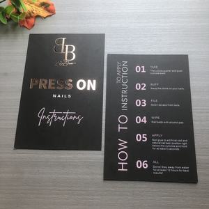 Prensa de impresión de papel de diseño libre personalizada, tarjeta de instrucciones de uñas, lámina de oro rosa, pequeña empresa, gracias por su pedido - Product Image 3