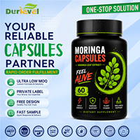 Service de création d'étiquettes pour capsules de Moringa certifiées ISO, sans OGM, HACCP, GMP, extrait de feuilles de Moringa