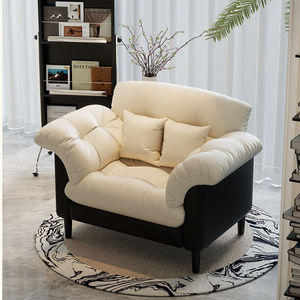 Fauteuil Canapé Camélia en Similicuir Style Français pour Appartement, Salon, Chambre, <span class=keywords><strong>Maison</strong></span> <span class=keywords><strong>d</strong></span>'Hôtes, Location, Usage Individuel <span class=keywords><strong>D</strong></span>écontracté - Product Image 5