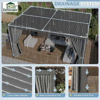 Pergola motorisée intelligente en aluminium avec lames orientables résistantes au vent et écrans latéraux - Gazebo de jardin pour la cour arrière, écologique et durable