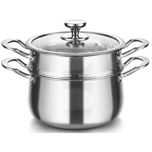 Casserole en acier inoxydable 304, taille commerciale, grande, pour cuisine, personnalisée, antiadhésive, 3 couches, cuiseur vapeur en acier inoxydable - Product Image 1
