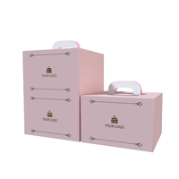 Caja Plegable Personalizada para Cupcakes, Caja Transparente de PET para Pan, Pasteles y Productos de Panadería, con Ventana y Asa