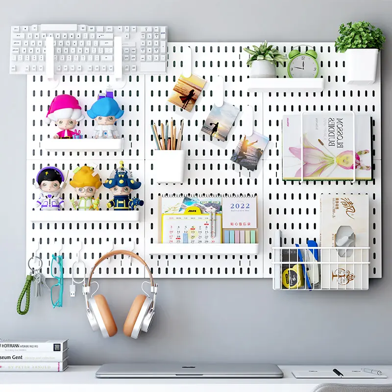 ตะขอเพ็กบอร์ดแบบ DIY,ชั้น Pegboard แบบแขวนอุปกรณ์เสริมสำหรับโต๊ะพร้อมตะขอ