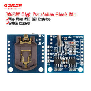 Module RTC miniature Ds1307 Horloge 24C32 Mémoire Dispositif de stockage réservé Module DS18B20 Circuit intégré Interne avec carte bleue - Product Image 4