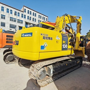 Excavatrice hydraulique sur chenilles Komatsu PC130 d'occasion, 13 tonnes, 90% neuve, d'origine japonaise, pour travaux de construction routière, à vendre - Product Image 1