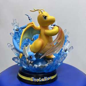 Figurine de collection Pokémon GK Dragonedite <span class=keywords><strong>Dratini</strong></span> Dragonedair Mewtwo Gen2 avec scène d'évolution lumineuse, en boîte, modèle d'exposition, ornement d'anime - Product Image 1