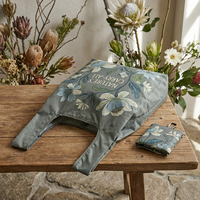 Sac de courses pliable SENYU avec logo personnalisé, écologique, réutilisable, en polyester, imprimé floral, avec petite pochette