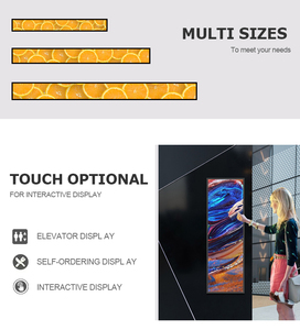 Özel boyut süpermarket afiş reklam medya oynatıcı şerit monitör dokunmatik ekran gerilmiş <span class=keywords><strong>LCD</strong></span> ekran otobüs istasyonları için - Product Image 3
