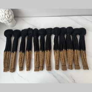 Capelli Umani Vergini 100% all'Ingrosso, Lunghezza 6-30 Pollici # Estensione Dreadlock Afro all'Uncinetto Fatta a Mano, Colore 1B/27, 0,6 cm, a Trama Singola - Product Image 4