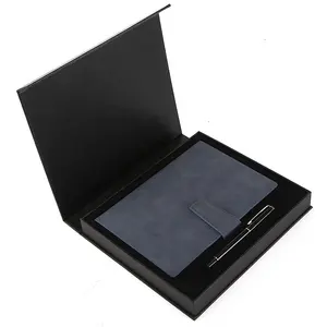 Ensemble de papeterie professionnelle haut de gamme avec stylo, en PU, pour bloc-notes A5, boîte-cadeau pour journal personnel, 100 pièces