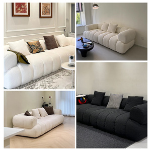 Sofá Individual Estilo Crema Francés, Diseño sin Marco, Espuma de Alta Elasticidad para Sala de Estar, Moderno y Minimalista - Product Image 3