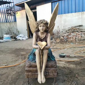 Fuente de Agua con Estatua de Ángel de Metal para Jardín, Arte Escultural de Bronce de Tamaño Real, BLVE - Product Image 4