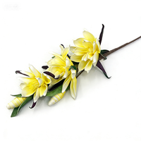 Grand bouquet de magnolias en mousse bleus et jaunes, fleurs artificielles pour la décoration de la maison et des mariages