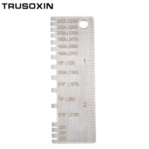 Juego de 7 piezas de medidores de inspección de soldadura de acero inoxidable, kit de medición de costuras de soldadura, ranuras, coronas, regla ulnar y plantilla de medición de ángulos - Product Image 2