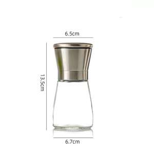 Juego de molinillo de sal y pimienta Premium, uso manual, molinillo de hierbas y especias de vidrio alto, logotipo personalizado, capacidad de 200ml - Product Image 6