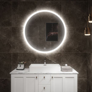 Espejo de baño moderno iluminado con LED antiniebla clasificado IP44 redondo montado en la pared para uso en apartamentos y villas - Product Image 2