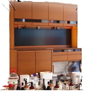 Solid Wood <b>Sideboard</b> Storage Cabinet Living Room Vintage Tall Cabinet <b>Kitchen</b> Tea Cabinet Shelf Foldable Moisture Prevention - Product Image 5