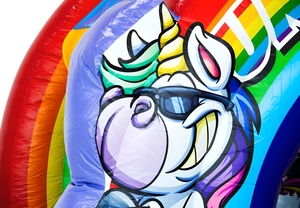 Città del Divertimento Gonfiabile per Bambini, Castello Gonfiabile, Mini Casa Rimbalzante, Castello Gonfiabile Unicorno Arcobaleno per Feste - Product Image 3