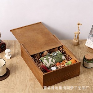 Caja de madera extraíble retro, caja de embalaje de madera maciza, caja de regalo para damas de honor, caja de dulces comercial para fiestas con tapa. - Product Image 1