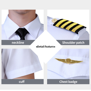 Đồng Phục Nam Dài Tay Ngắn Tay Áo Sơ Mi Trắng Phi Công Đào Tạo Tổ chức Đồng Phục Áo Sơ Mi Thiết Lập - Product Image 3