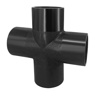 PE buttfusion HDPE phụ kiện nhựa 4 chiều giảm chéo với Xử lý bề mặt mịn nhưng phụ kiện nhiệt hạch - Product Image 1