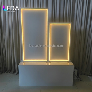 LEDA <b>Wedding</b> Supplies Custom White Metal <b>Backdrop</b> with Light Welcome Sign <b>Stand</b> Name List Board for <b>Wedding</b> Decoration - Product Image 3