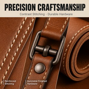 <span class=keywords><strong>Borsa</strong></span> a Tracolla 3450 in Pelle Cognac, Stile <span class=keywords><strong>Postino</strong></span>, Multi Tasche, in Pelle Bovina Conciata al Vegetale, con Dettagli Gunmetal - Product Image 5
