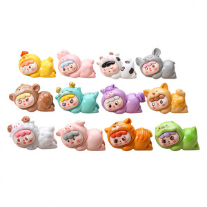 12 Figuras de Resina de Animales del Zodiaco, Lindas Figuras en Posición Acostada, Mini Adornos Coleccionables para Decoración del Hogar, Escritorio o Estante - Product Image 5