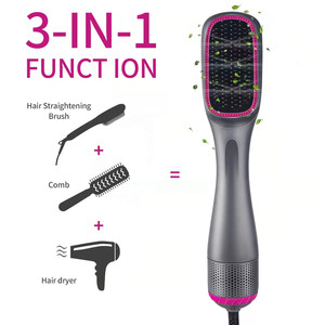 Electric Hot Air Comb 3 In 1 Blow Dry Straighten Curl Ceramic Brush For Dry And Wet Hair Multifunctional Hair Styler - Product Image 3