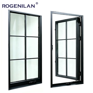 Ventana Francesa Rogenilan Ultra Estrecha con Rejilla, Manual, de Aluminio, con Vidrio Templado y Acristalamiento Personalizado - Product Image 1