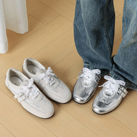 Baskets plates rétro pour femmes avec panneaux en maille, double boucle et franges en dentelle, chaussures décontractées quotidiennes, personnalisables OEM