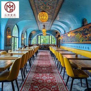 طاولة قهوة عتيقة من الشرق الأوسط مربعة من الخشب ، طاولة أثاث تجاري للمقاهي والمطاعم - Product Image 2