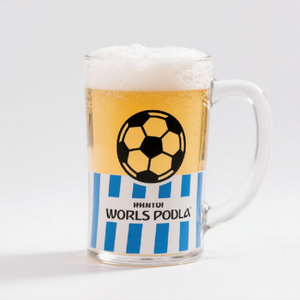 Chopes à bière en verre transparent en gros avec poignée pour fête, mug de <span class=keywords><strong>football</strong></span> mondial créatif pour fête - Product Image 2