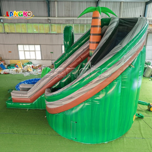 Toboggan aquatique gonflable Palm Tree Volcano avec piscine, parc aquatique gonflable terrestre - Product Image 5