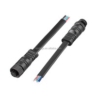 Connecteurs de câbles pour système d'énergie solaire professionnels étanches IP67 M12 5A 300V, mâle-femelle 3P 4P, connexions de fils en cuivre noir
