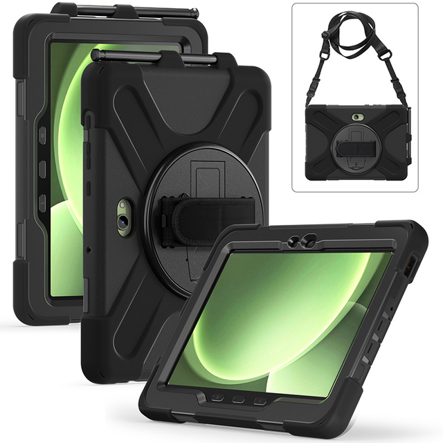 Rugged Shockproof Tablet case for Samsung Galaxy Tab Active 5 Pro 10.1 Case with Hand Strap & Shoulder Strap Built in Kickstand