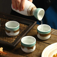Tasses à saké en céramique japonaise, peintes à la main, avec glaçure de four, mini-tasses à vin pour saké, shochu, whisky, pour la maison, le bar et le restaurant