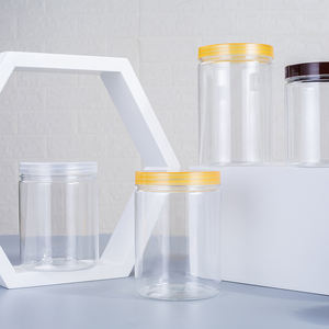 Bocaux en plastique PET transparent de 500 ml pour aliments, miel, sucre, bonbons, compléments vitaminiques avec couvercle à vis - Product Image 2