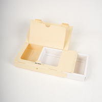 Boîte à tiroirs pliable en papier spécial jaune clair, emballage plat personnalisé pour produits de soins personnels