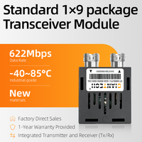 GIANTECH 1x9 Modul Transceiver Serat Optik 622Mbps FC Duplex Multi Mode STM-4 3.3V untuk SAN/LAN, Router dan Interkoneksi Switch